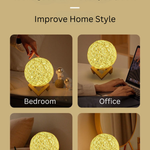 Warm & Colorful LED Moon Lamp – Touch Control Bedroom Night Light